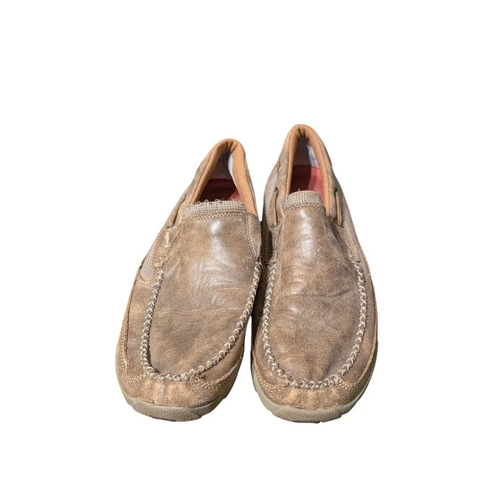 Twisted X MDMS002 Mens Original Slip-On Leather Driving Mocs Bomber Sz US 10 M